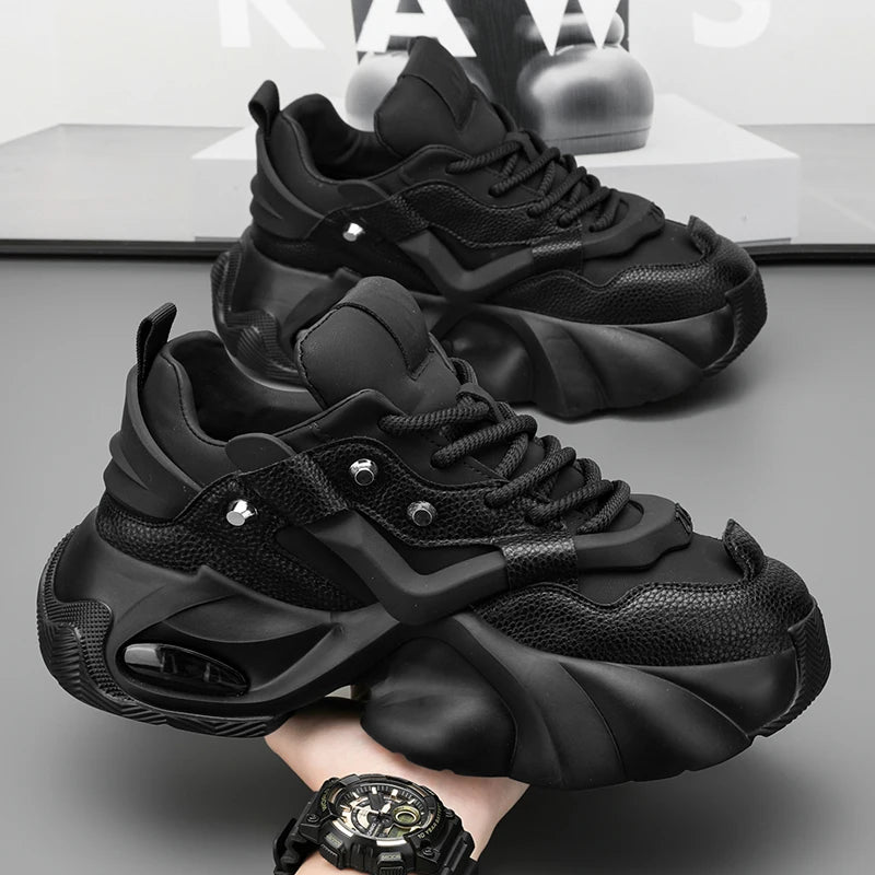 Men shoes Luxury Men's Black Casual Sneakers Comfortable Platform Shoes Men Designer Height Increasing Sneakers Men Casual Sports Shoes