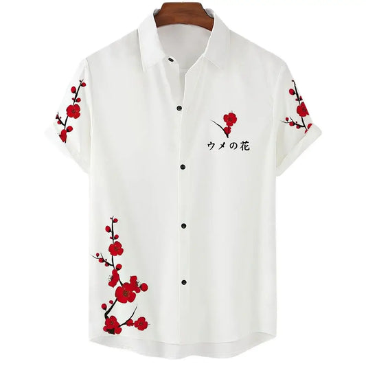 Men clothing  Sakura Pattern Shirt Unisex Shirt Hawaii Beach Shirts