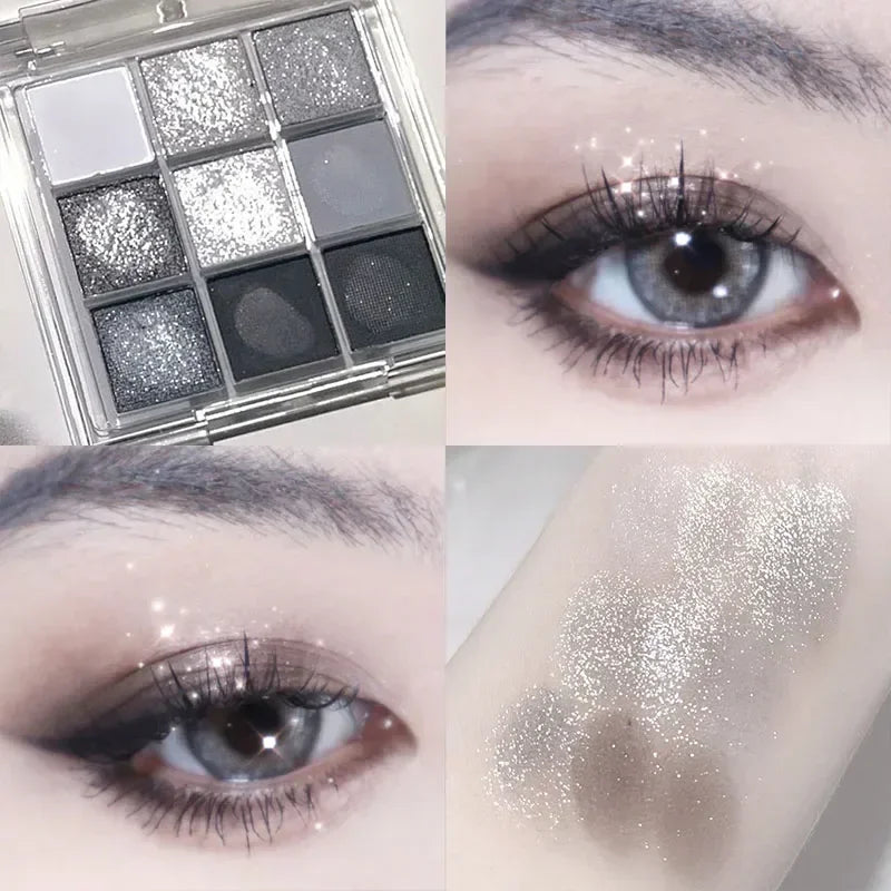 Makeup and face - 9-Color Eyeshadow Palette – Matte, Shimmer & Metallic Finishes