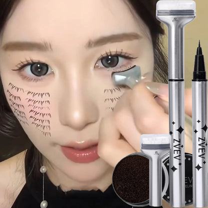 Makeup and face  2 in 1 Double-ended Lower Eyelash Stamp with Eyeliner DIY Waterproof Eye Liner Seal