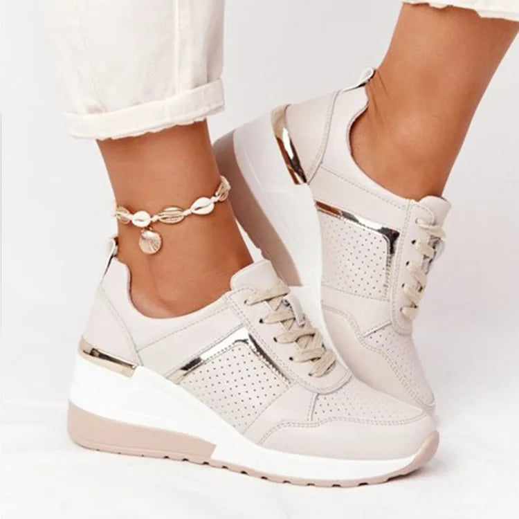 Woman shoes Brand Design 2021 New Women Casual Shoes Height Increasing Sport Wedge Shoes Air Cushion Comfortable Sneakers Zapatos De Mujer