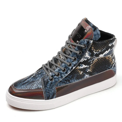 Men shoes  Hot Zipper High Top Sneakers Men Fashion Crocodile Leather Shoes For Men Luxury Golden Casual Sneakers Male Hip Hop Rock Shoes