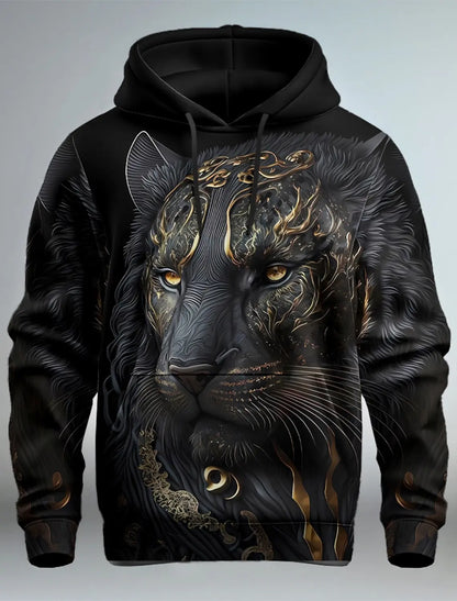 Men clothing  Graphic Lion Men's Fashion 3D Print Hoodie Streetwear Hoodies Long Sleeve