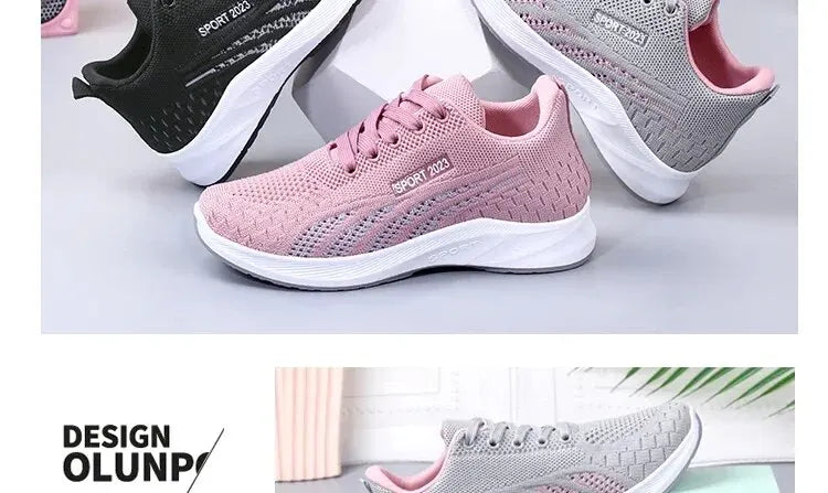 Woman shoes  Spring/Summer New Flat Bottom Mesh Sports Women's Casual Soft Sole Lightweight Running Shoe