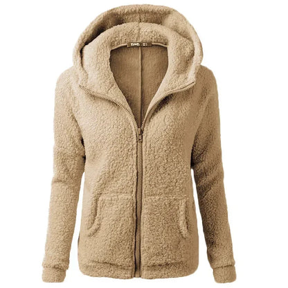 Woman clothing   Autumn Winter Warm Jacket Women hoodie Hooded 2024 Casual Female Hoodies Sweatershirt Zipper Coat Solid Soft Fleece Women Coat