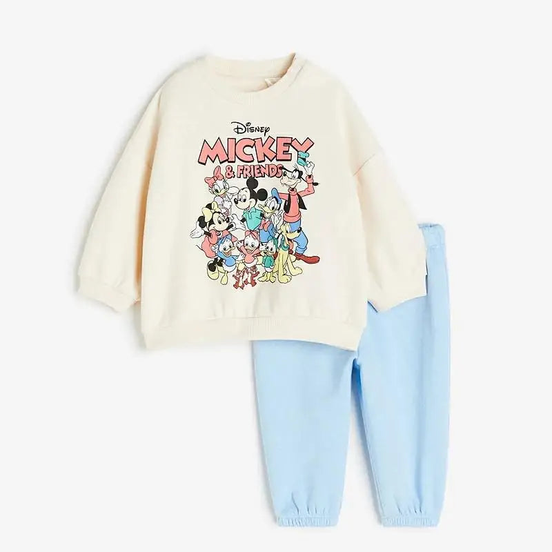 Boy clothing  Full Print Mickey Baby Long Sleeved Suit Tracksuits  Sweatshirt + Sweatpants Set