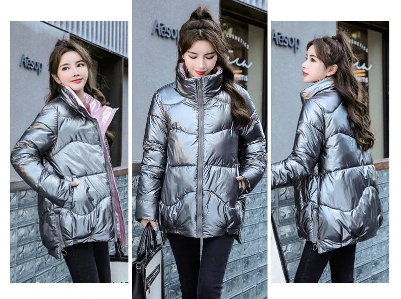 Woman clothing   Zip-up Jackets for Women Thick Padding Black Duck Down Woman Coat Quilted Padded Winter 2024 Luxury Fashion Inter Special 2024