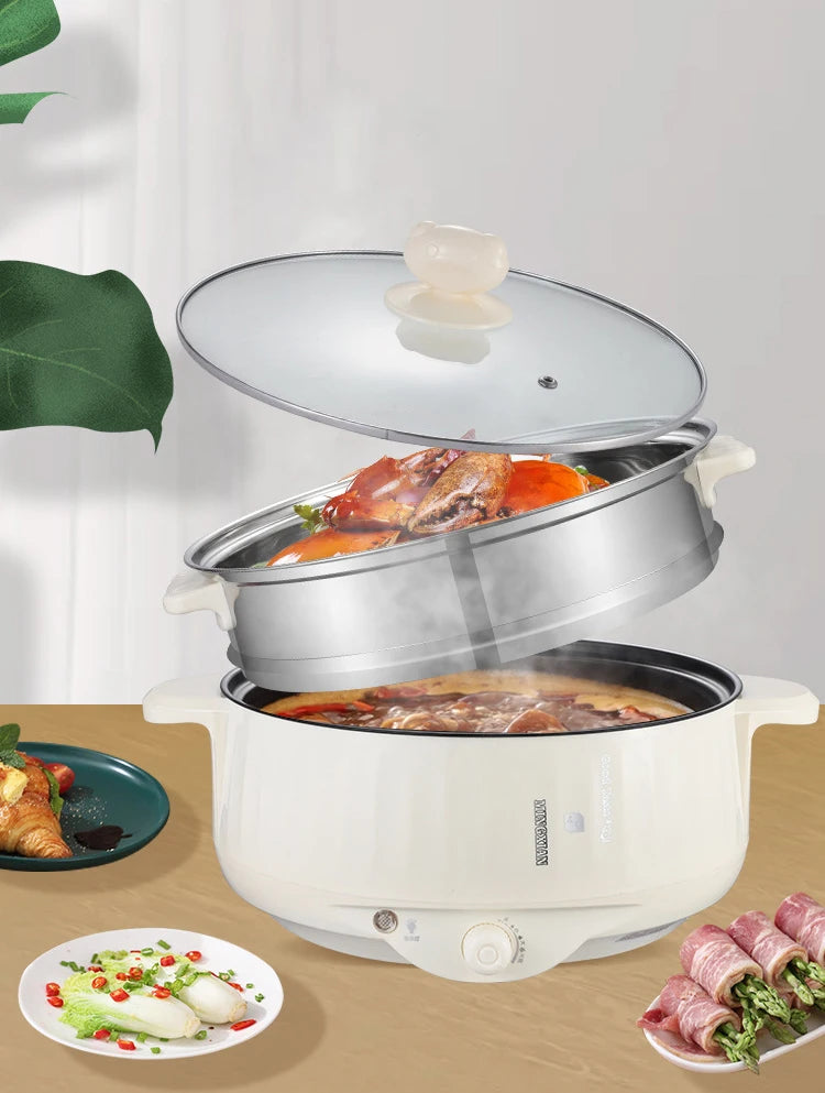 Kitchen Multi kitchen Cooker Multifunctional Electric Pan Non-stick Cookware Rice Cooker Multi Ramen Soup Hotpot for Dormitory Kitchen 220V EU