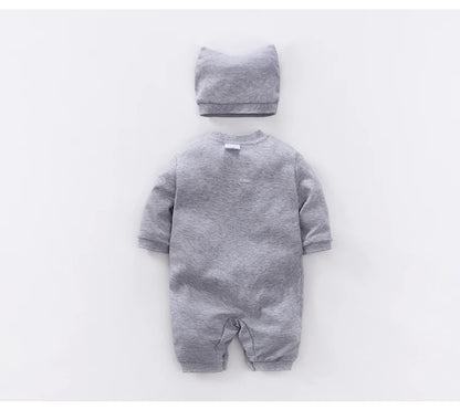 Girl clothing Newborn Clothes Cute Casual Pajamas Cotton Comfortable And Soft Spring And Autumn Long Sleeved 0-12 Baby Jumpsuit+Hat