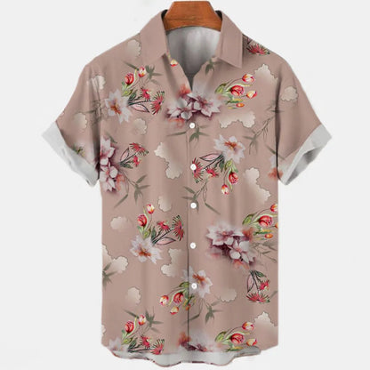 Men clothing  Sakura Pattern Shirt Unisex Shirt Hawaii Beach Shirts