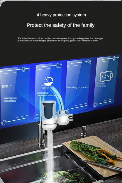 Kitchen  Kitchen Appliance Instant Tankless Electric Water Faucet Kitchen Instant Heating Tap Water Heating Instantaneous Water Heater