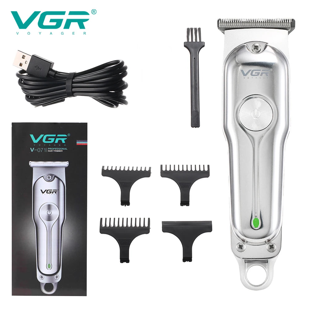 Bathroom  VGR 071 Hair Trimmer Professional Hair Clipper Rechargeable Hair Cutting Machine T-Blade Cordless Portable Trimmer for Men