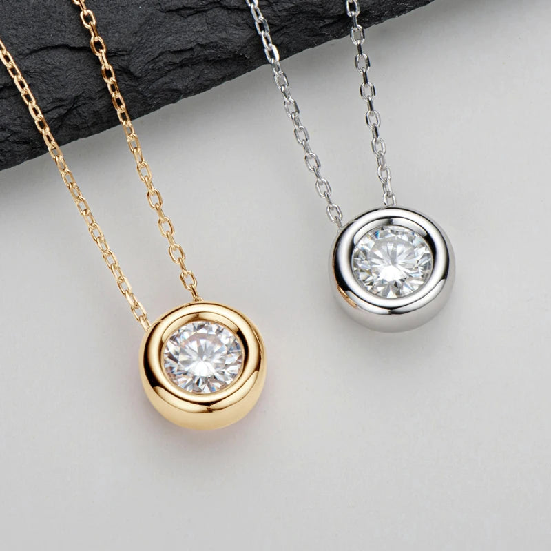 Jewellery Real 3ctw. D Color Moissanite Jewelry Set 925 Silver 18k Gold Plated Pendant Necklace Stud Earrings Set for Women Men Gift