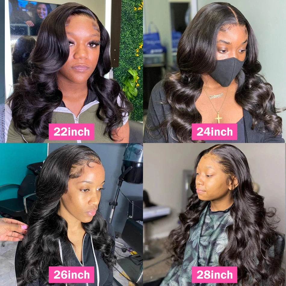 Crown & Glory Wigs   Wigs Human Hair 180% HD Transparent 13x6 Body Wave Lace Front Human Hair Wigs Brazilian Remy 30 34 inch 13x4 Lace Front