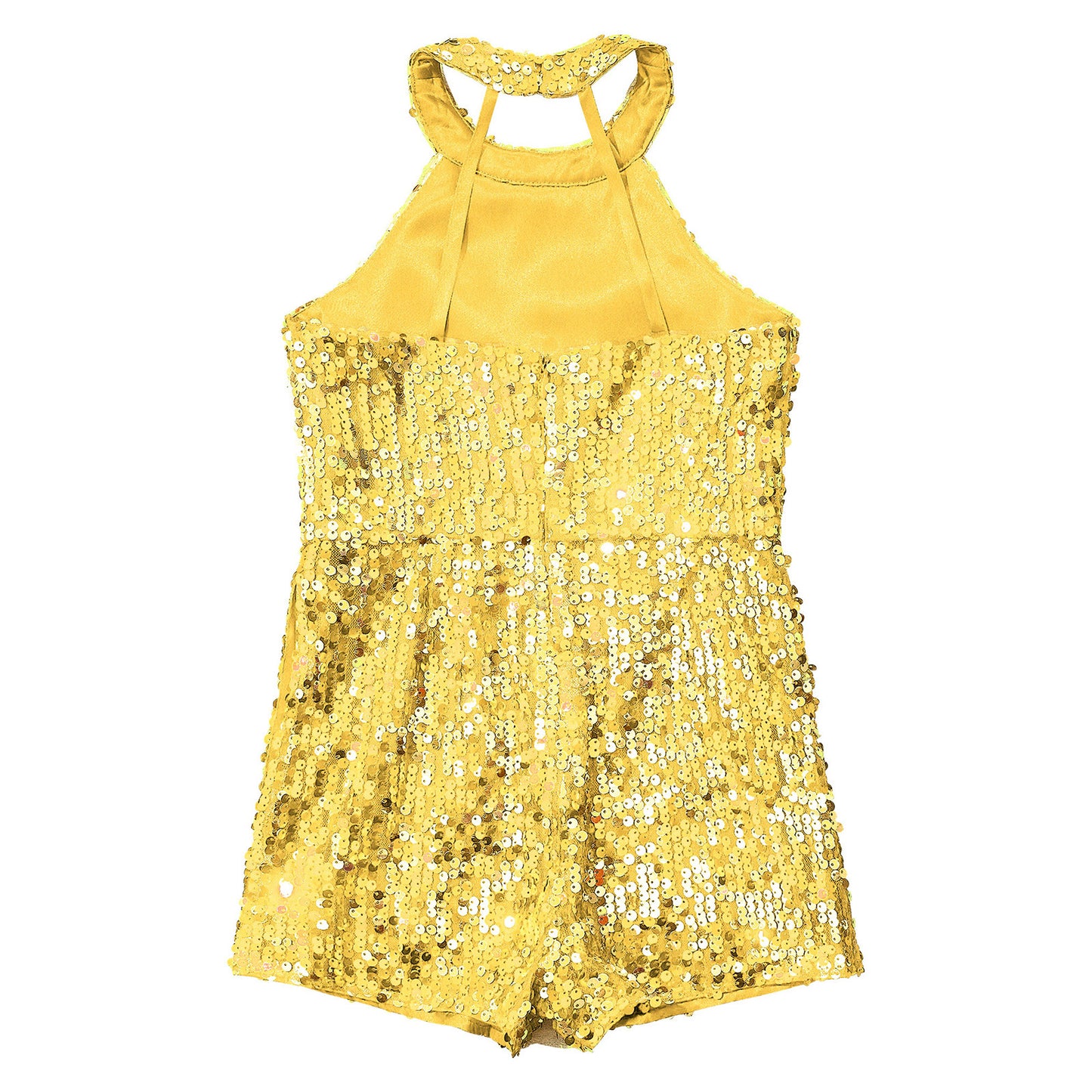 Girl clothing Kids Girls Shiny Sequin Halter Party Bodysuit Christmas Birthday Wedding Evening Costume Jazz Dance Stage Performance Jumpsuit