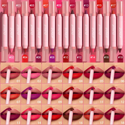 Makeup and Face 18-Colors Lipstick Pencil Waterproof Sexy Red Matte Contour Tint Lipstick Lasting