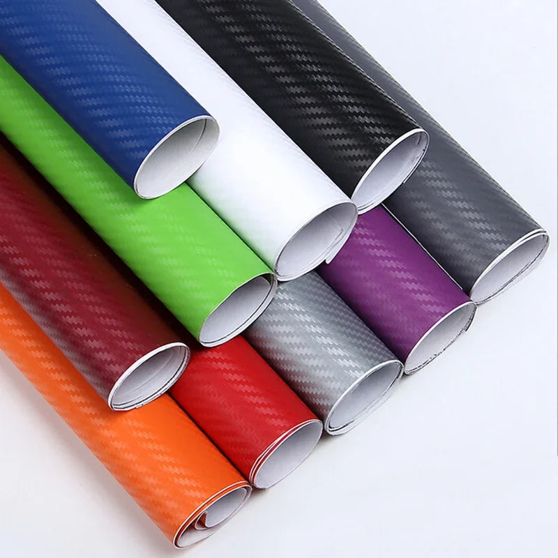 Car   30x127cm Car 3D Carbon Fiber Roll Film Stickers DIY Vinyl Film Auto Interior Styling Carbon Fiber Decorative Decals