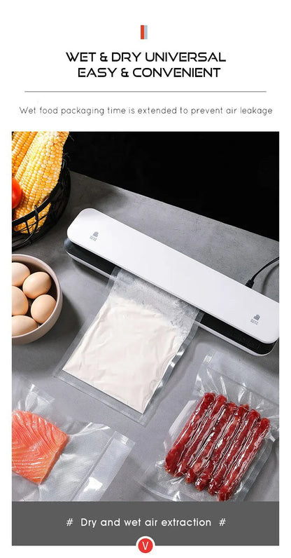 Kitchen  Best Dry Wet Food Vacuum Sealer Packaging Machine 220V Automatic Commercial Household Kitchen Food Vacuum Sealer with 10pcs bags