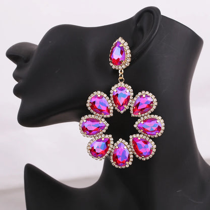 Jewellery   New Metal Rhinestone Geometric Earrings Home Party Fashion Dangle Earrings Women's Shining Statement Earrings Jewellery Wholesale