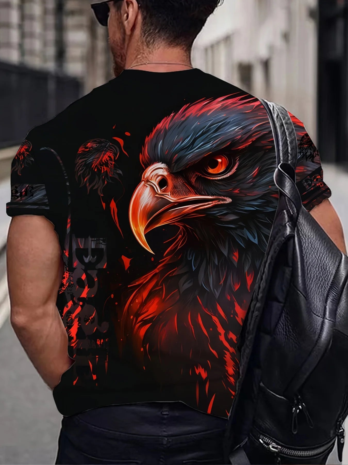 Men clothing Eagle Pattern Print Men's Short Sleep Comfy T-shirt Short sleeved Top