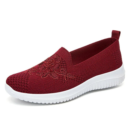 Woman shoes Summer Mesh Knitting Sneakers Women Breathable 2023 Shoes Non-slip Ladies Casual Nurse Office Shoes Ballet Flats