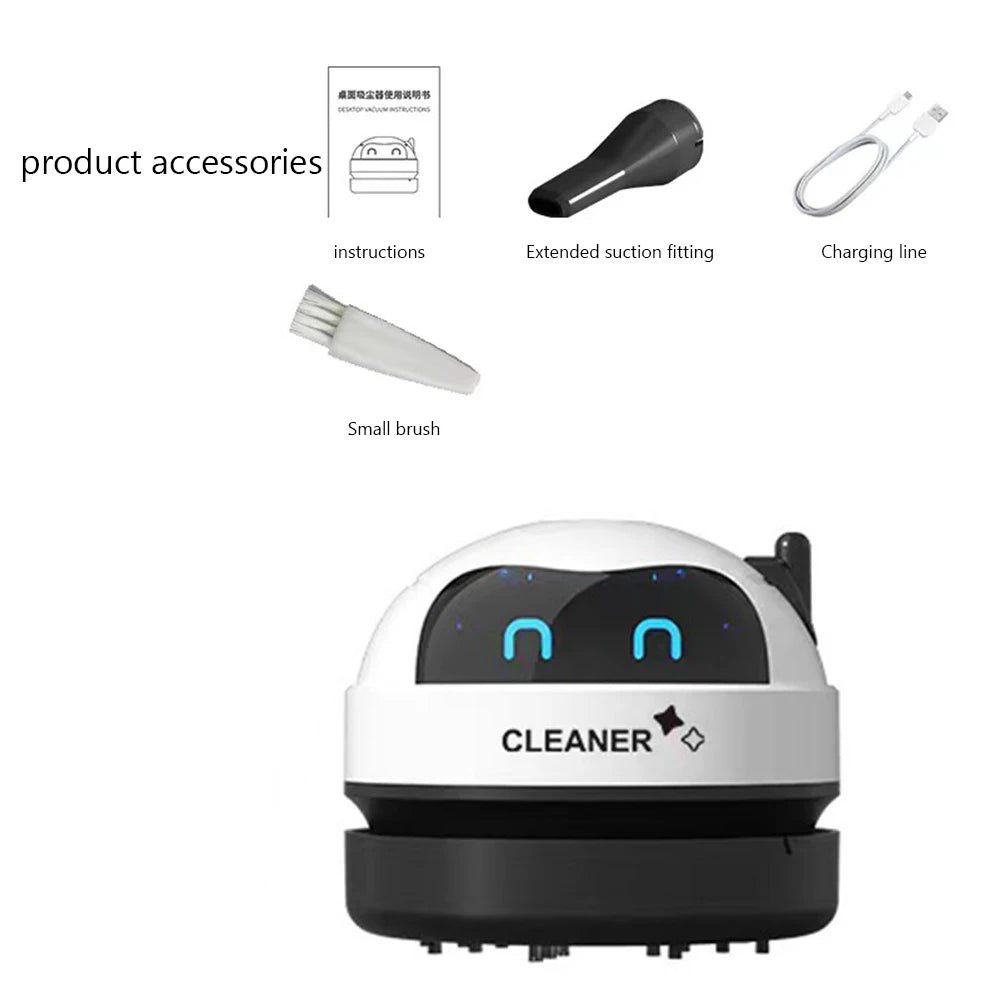 Kitchen Desk Dust Vacuum with Clean Brush Portable Table Dust Removal Cleaning Brush USB Charging Desktop Cleaner Mini Vacuum Cleaner