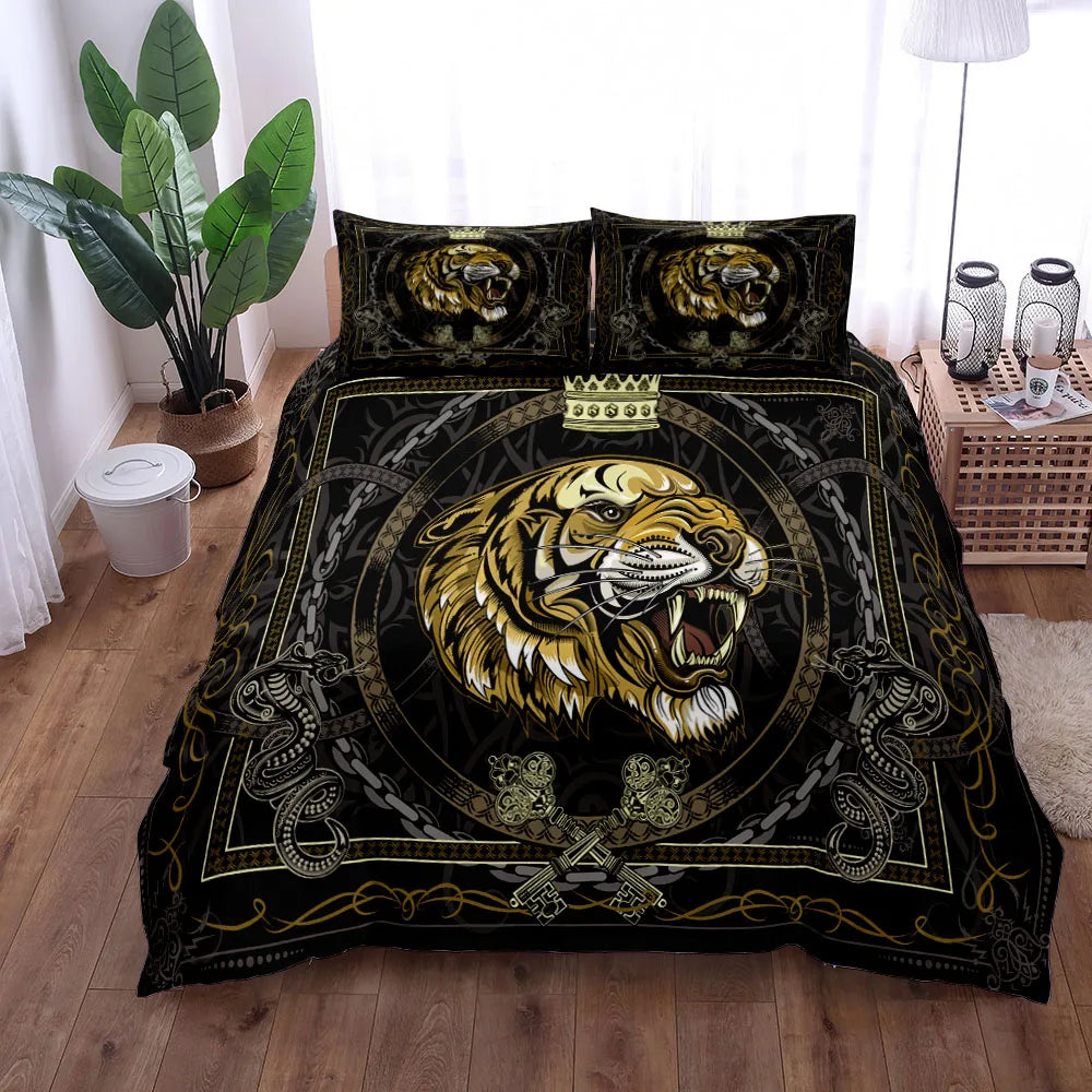 Bedroom  Seamless Chains Baroque Pattern  Bohemian Bedding Set Small Single Twin Double Queen King Cal King Size Bed Linen Set