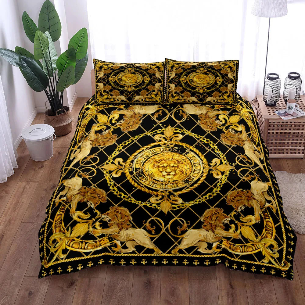 Bedroom  Seamless Chains Baroque Pattern  Bohemian Bedding Set Small Single Twin Double Queen King Cal King Size Bed Linen Set