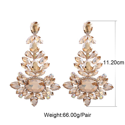 Jewellery   New Metal Rhinestone Geometric Earrings Home Party Fashion Dangle Earrings Women's Shining Statement Earrings Jewellery Wholesale