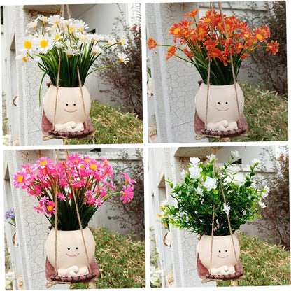 Outdoor Swing Face Planter Pot Planting Container Resin Wall Flowerpot Plant Growing Bowls Succulent  outdoor Pots Nursery Supplies Garden Décor