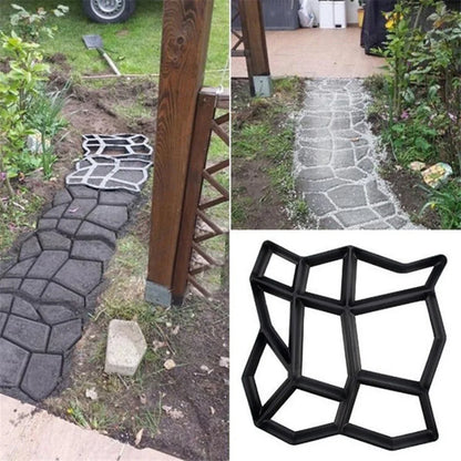 Outdoor DIY Path Maker Paver Moulds Stone Brick Concrete Mould Concrete Cement Walk Garden Path Paving Paver outdoor Reusable Patio Moulds Paviment