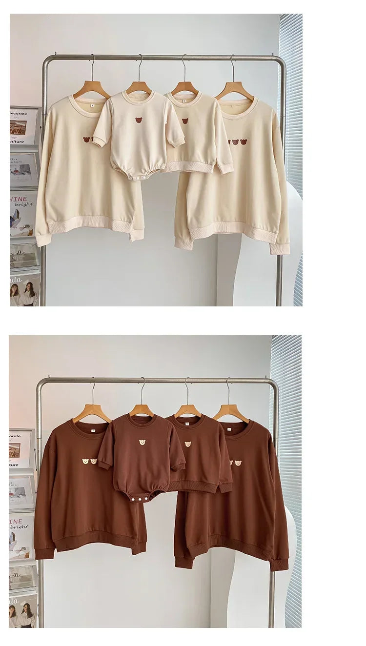 Girl clothing Parent-child Matching Clothes for Whole Family Dad Mom and Daughter Son Clothing Bodsyuit Sweatshirts Autumn Korean Fashion