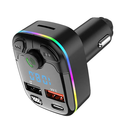 Car    Bluetooth 5.0 FM Transmitter Type-C Dual USB 3.1ACharging Wireless Radio Adapter MP3 Player Support TF Card