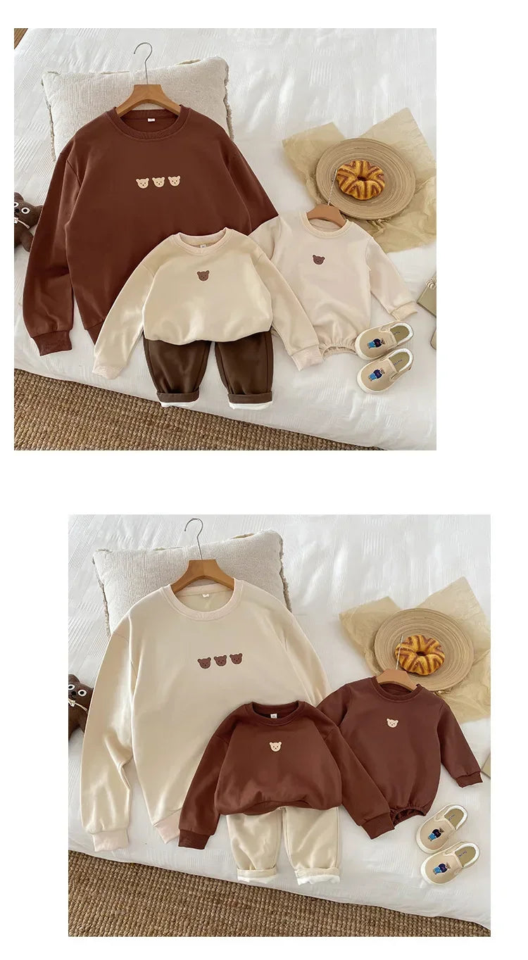 Girl clothing Parent-child Matching Clothes for Whole Family Dad Mom and Daughter Son Clothing Bodsyuit Sweatshirts Autumn Korean Fashion