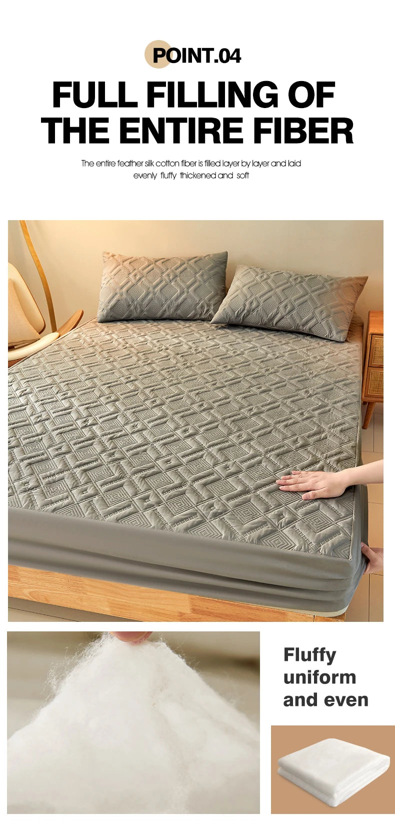 Bedroom   Super Waterproof Quilted Mattress Cover Twin Full King Queen Size Anti-mite Air-Permeable Bed Pad Cover Not Including Pillowcase