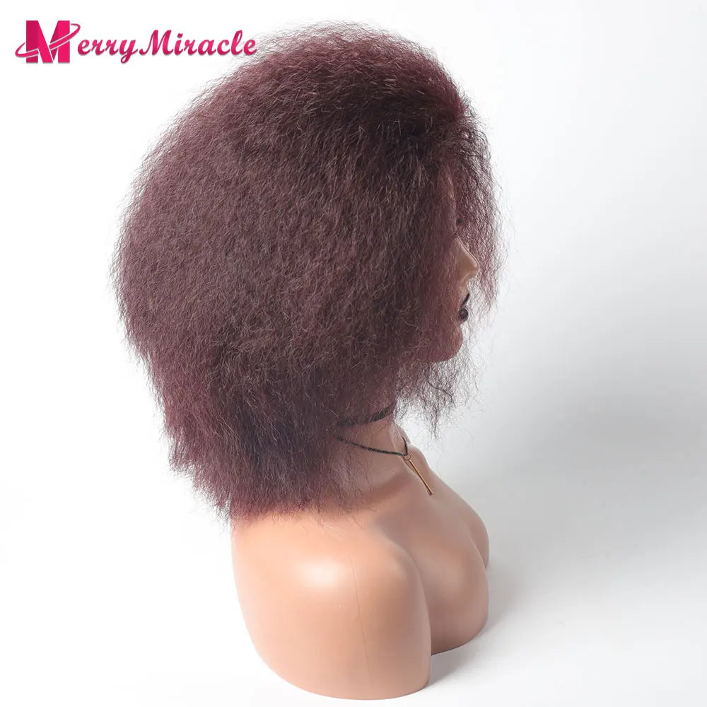 Crown & Glory Wigs  Short Fluffy Straight Synthetic Wig for  Women Kinky Straight Hair Natural Colour Afro Wigs for Women