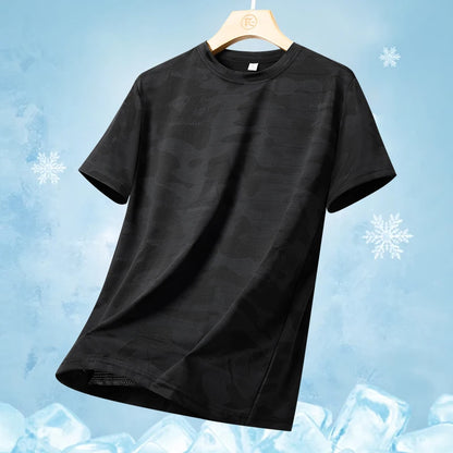 Men clothing  Ice Silk Thin Short Sleeve Quick Drying T-shirt for Men