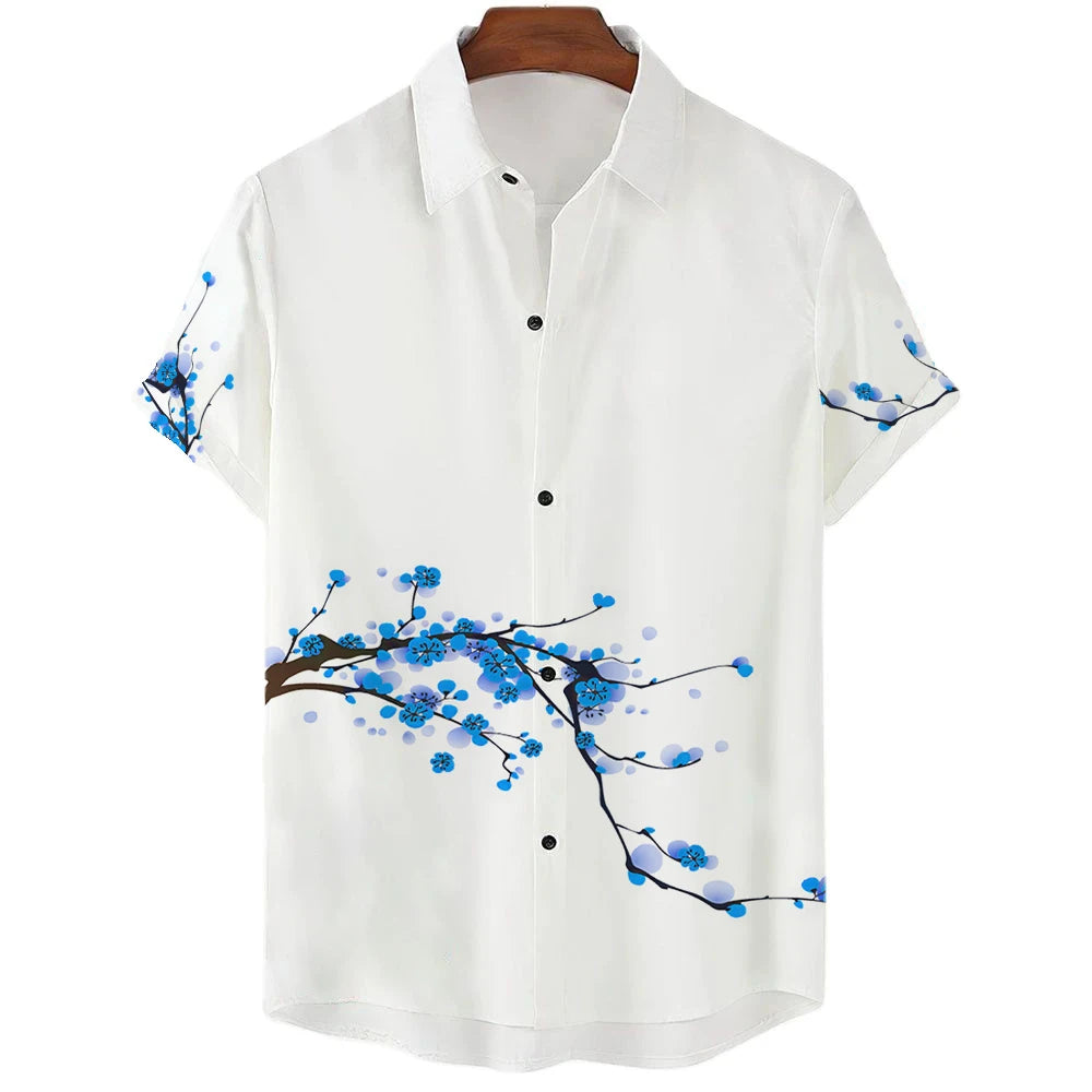 Men clothing  Sakura Pattern Shirt Unisex Shirt Hawaii Beach Shirts