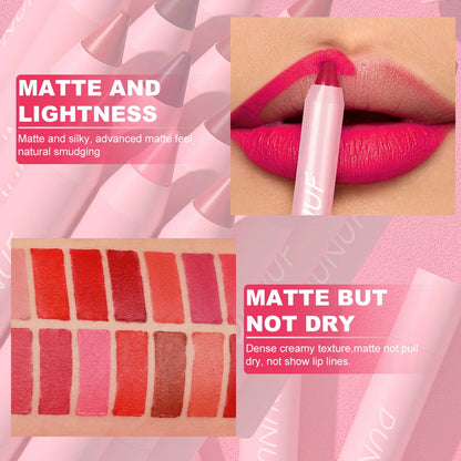 Makeup and Face 18-Colors Lipstick Pencil Waterproof Sexy Red Matte Contour Tint Lipstick Lasting