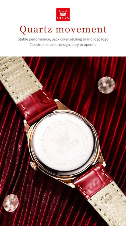 Jewellery   OLEVS Brand Watch Heart Shaped Waterproof Women's Quartz Watch 5580