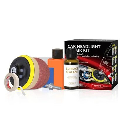 Car   Car Headlights Restoration Kit Chemical Brightener Headlight Polisher Restorer Polishing Paste Set Auto Headlamps Wax Sanding