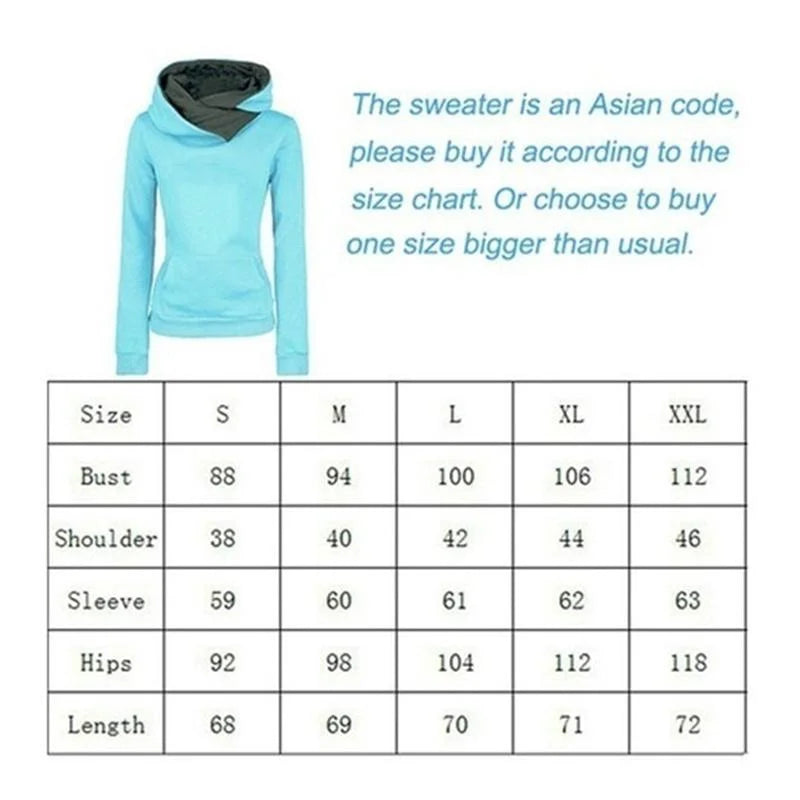 Woman clothing   Fashion Women's Hoodie Lapel High-neck Long-sleeved Hooded Sweatshirt Casual Pullover