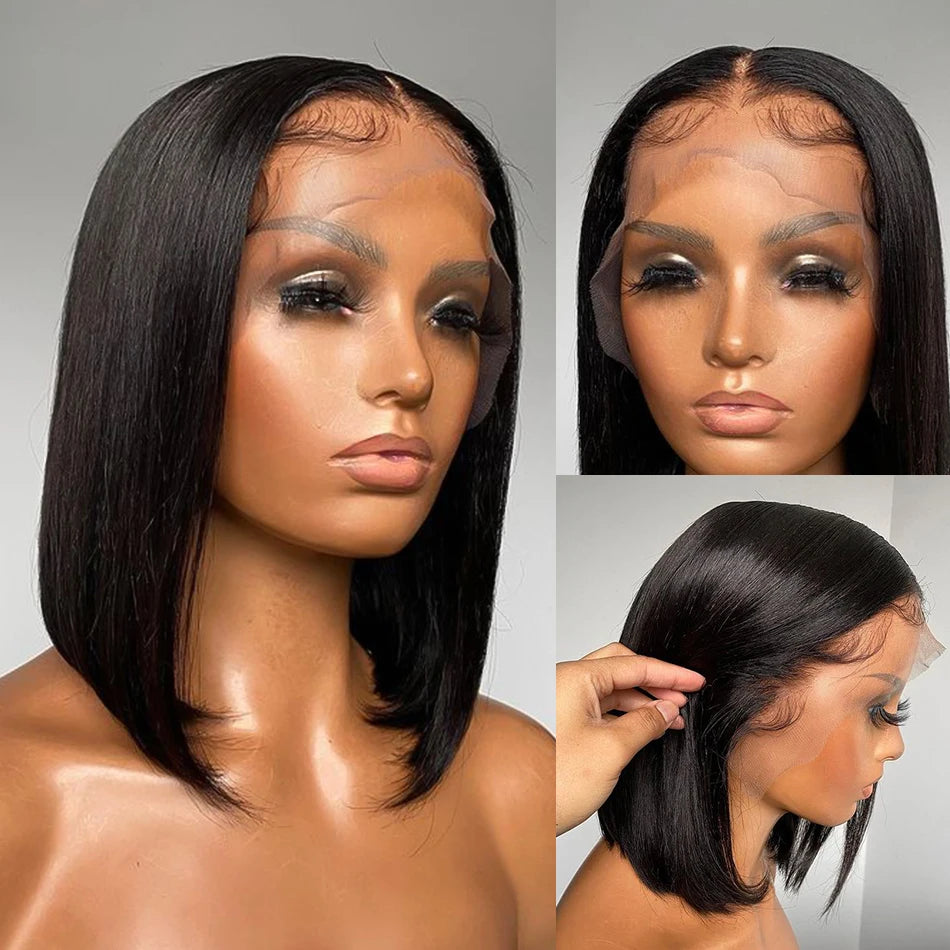 Crown & Glory Wigs Wigs For Women Pre-Plucked 13x4 Lace Frontal Brazilian Remy Wig 4x4 Closure Wig