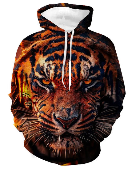 Men clothing  Graphic Lion Men's Fashion 3D Print Hoodie Streetwear Hoodies Long Sleeve