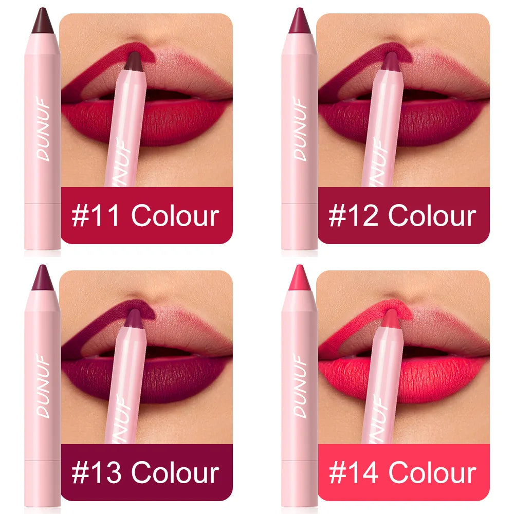 Makeup and Face 18-Colors Lipstick Pencil Waterproof Sexy Red Matte Contour Tint Lipstick Lasting