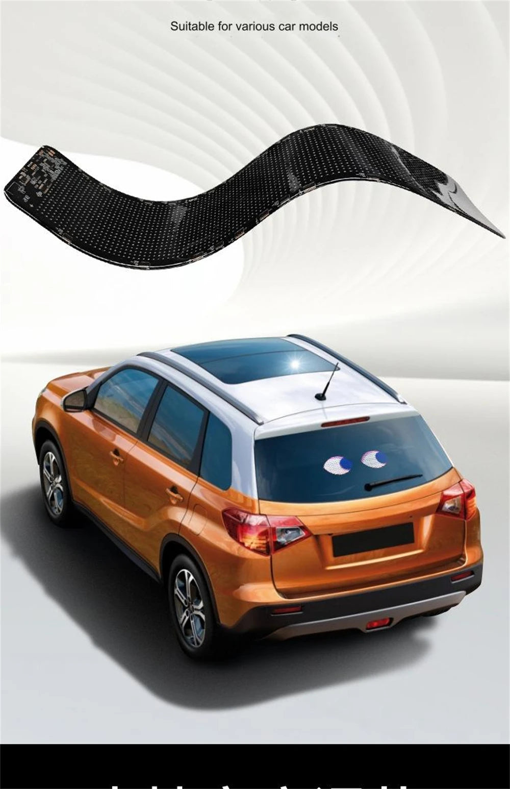 Car   Devil Eyes Light Car Programmable Flexible Car Window Screen LED Eyes Animated Glowing Car Eye Light For Windshield