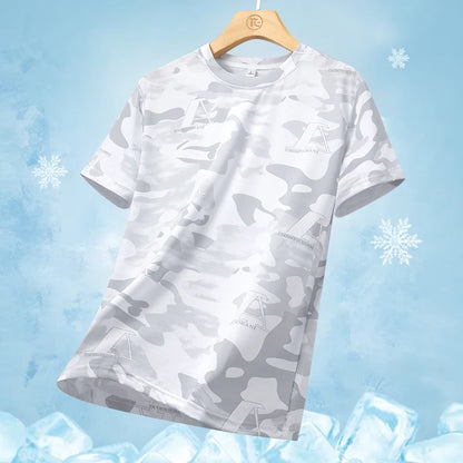 Men clothing  Ice Silk Thin Short Sleeve Quick Drying T-shirt for Men