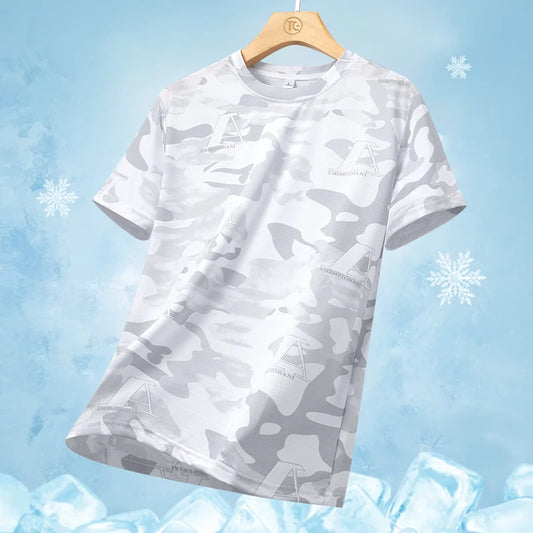 Men clothing  Ice Silk Thin Short Sleeve Quick Drying T-shirt for Men