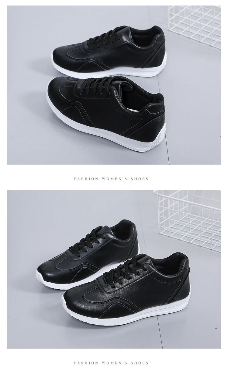 Woman shoes White leather Sneakers Sports vulcanized shoes Comfortable Spring Sneakers Casual Shoes 2024 Fashion School Tennis