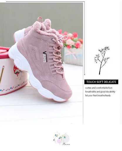 Woman shoes New High-quality Warm Cotton Shoes for Women High-top Short Plush Sports Women's Shoes Non-slip Casual Flat-soled Women's Shoes